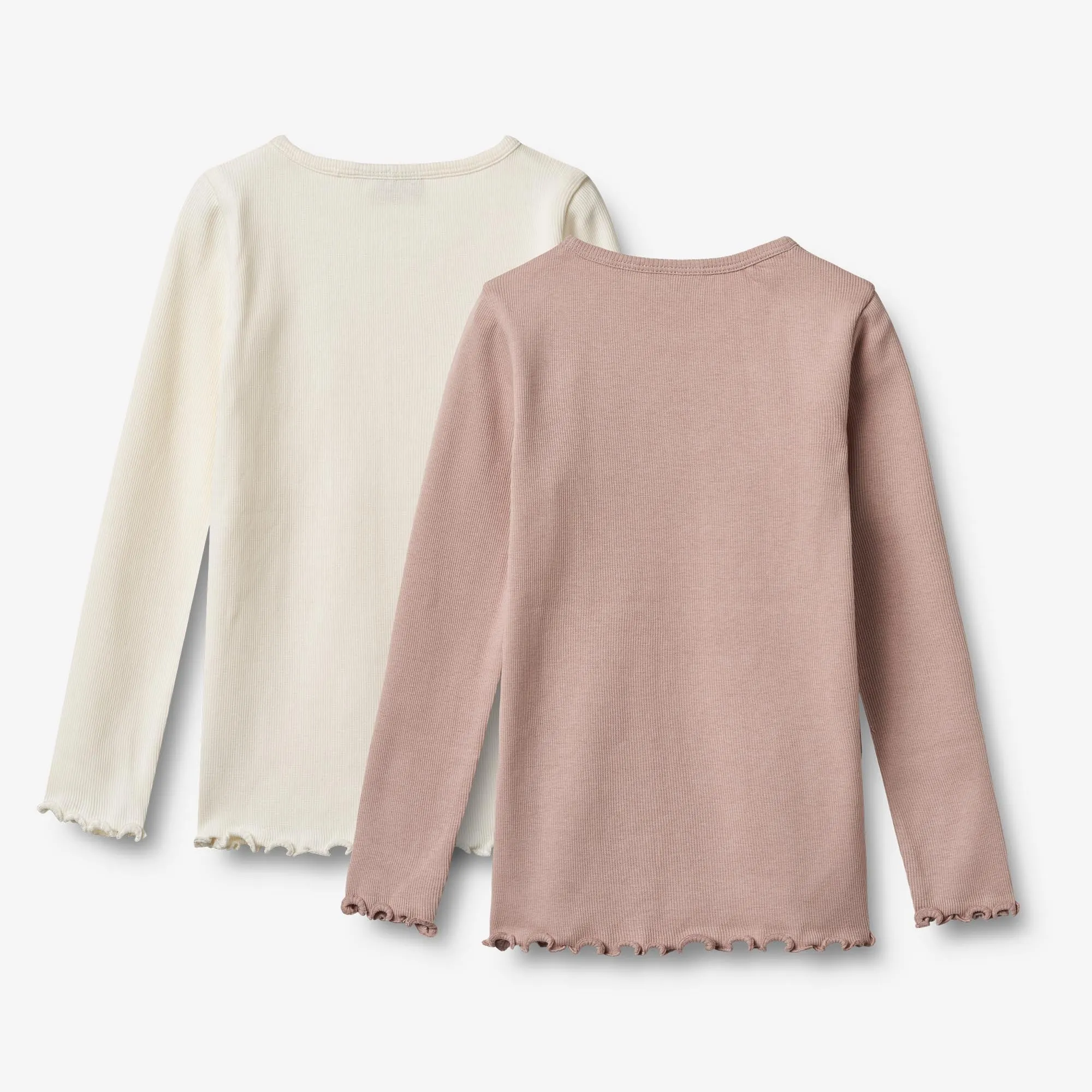 2 Rib T-shirts L/S Ida - rose powder
