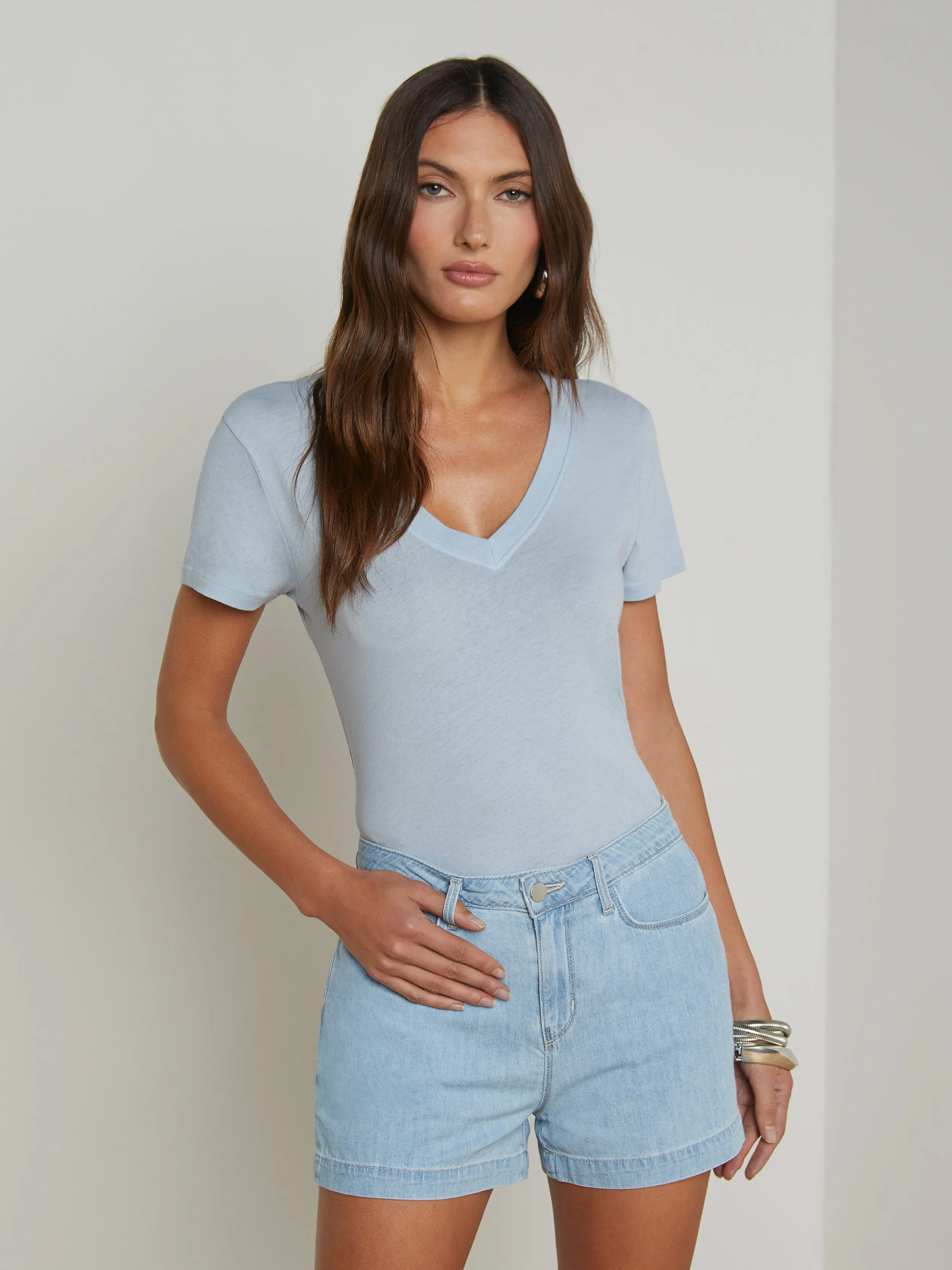 Becca Cotton V-Neck Tee