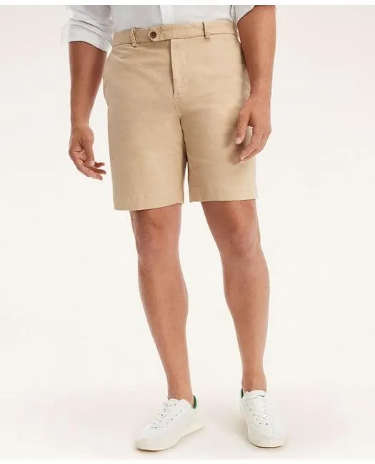 Brooks Brothers Men's Big & Tall 9" Stretch Washed Canvas Shorts Light Beige Brooks Brothers