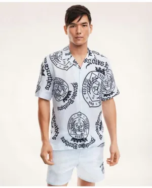 Brooks Brothers Men's Et Vilebrequin Bowling Shirt Navy Brooks Brothers