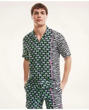 Brooks Brothers Men's Et Vilebrequin Bowling Shirt Navy Brooks Brothers