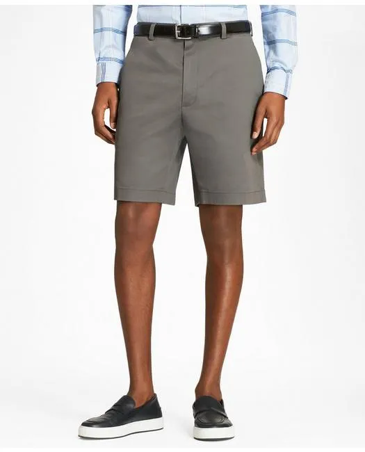 Brooks Brothers Men's Flat Front Stretch Advantage Chino Shorts Grey Brooks Brothers