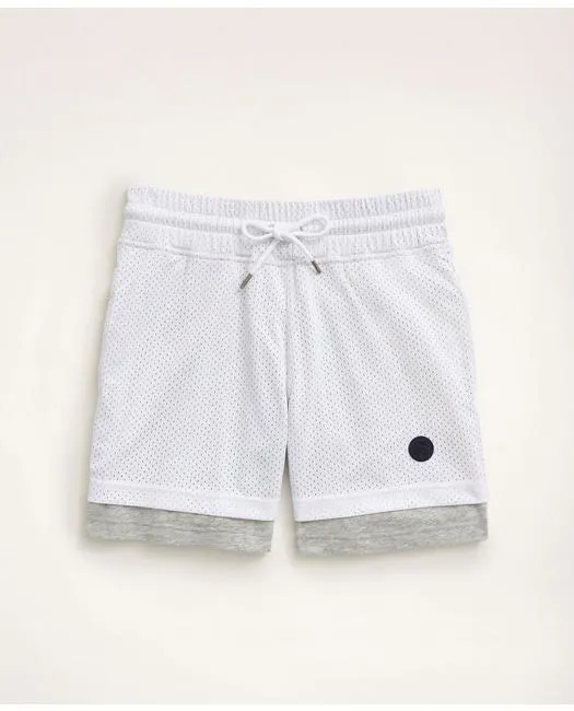 Brooks Brothers Men's Layered Gym Shorts White Brooks Brothers