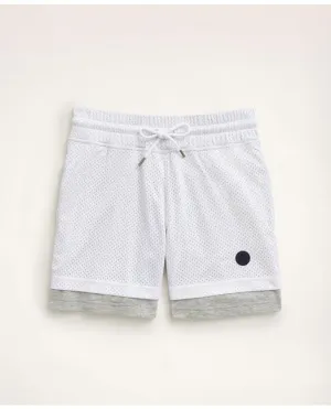 Brooks Brothers Men's Layered Gym Shorts White Brooks Brothers