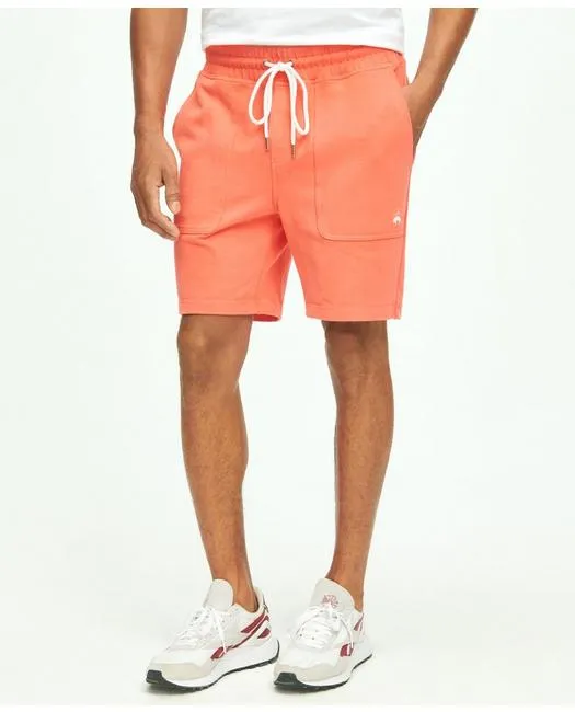 Brooks Brothers Men's Stretch Sueded Cotton Jersey Sweat Shorts Bright Orange Brooks Brothers
