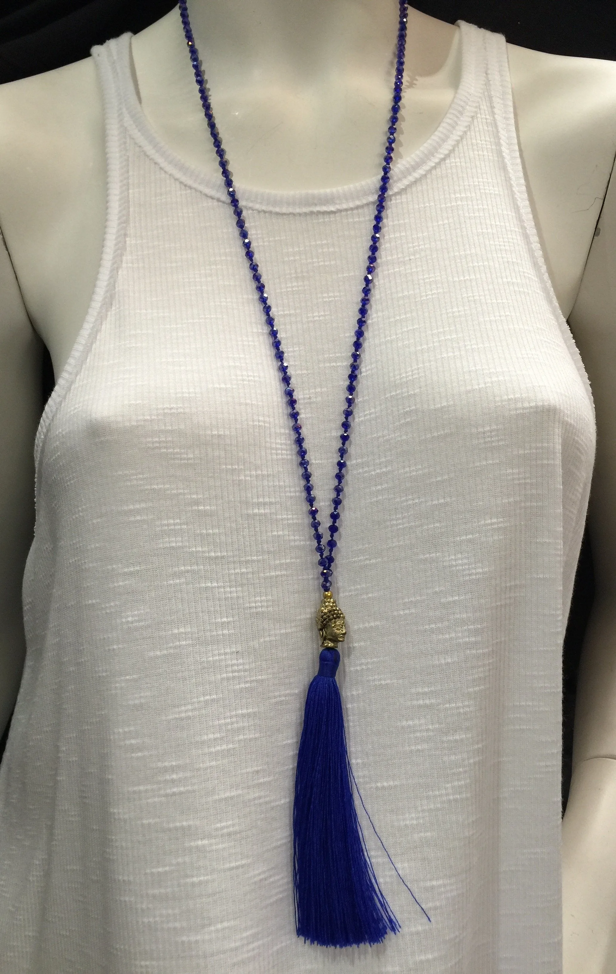 Buddha Tassel Crystal Necklace