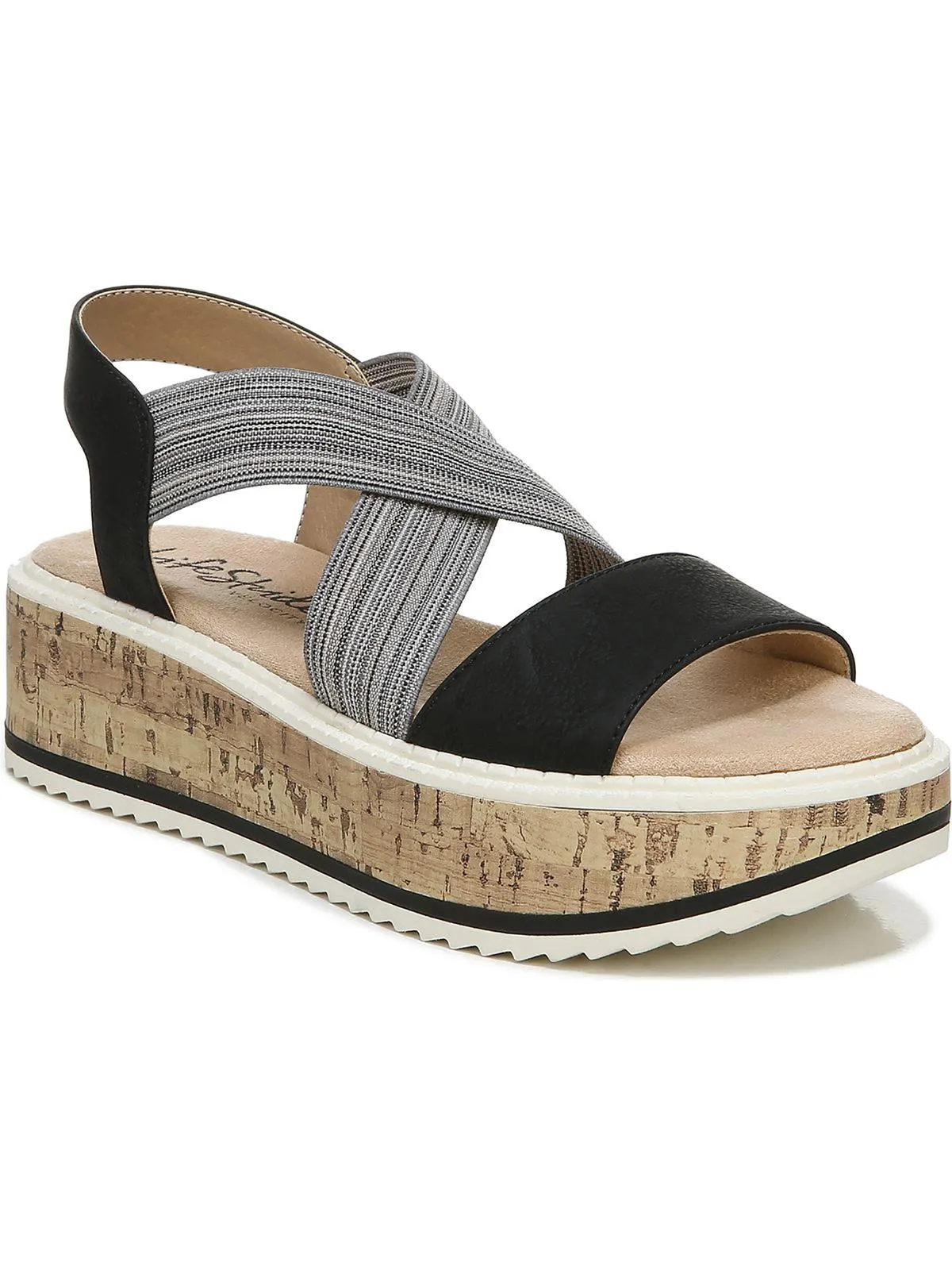 Clementine Womens Cushioned Footbed Slip-On Wedge Sandals
