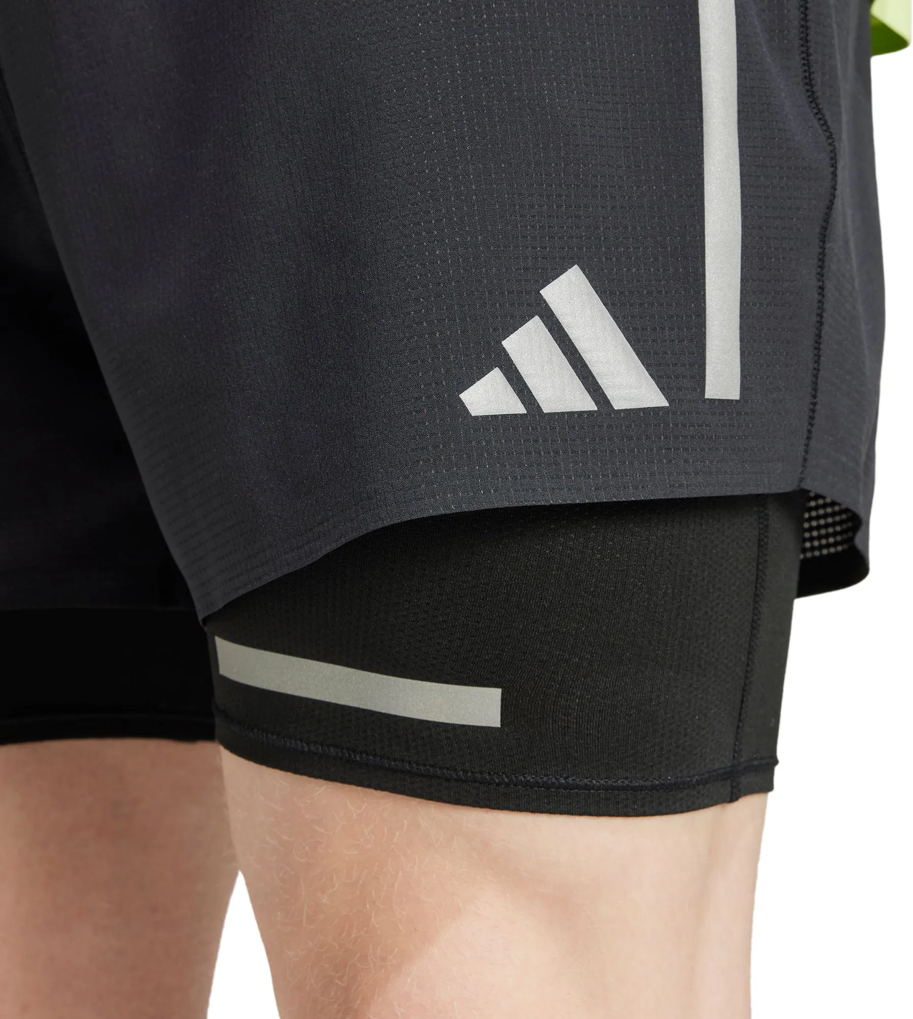 Clothing Adidas  Men adidas Ultimate Reflective 2 In 1 Mens Running Shorts - Black