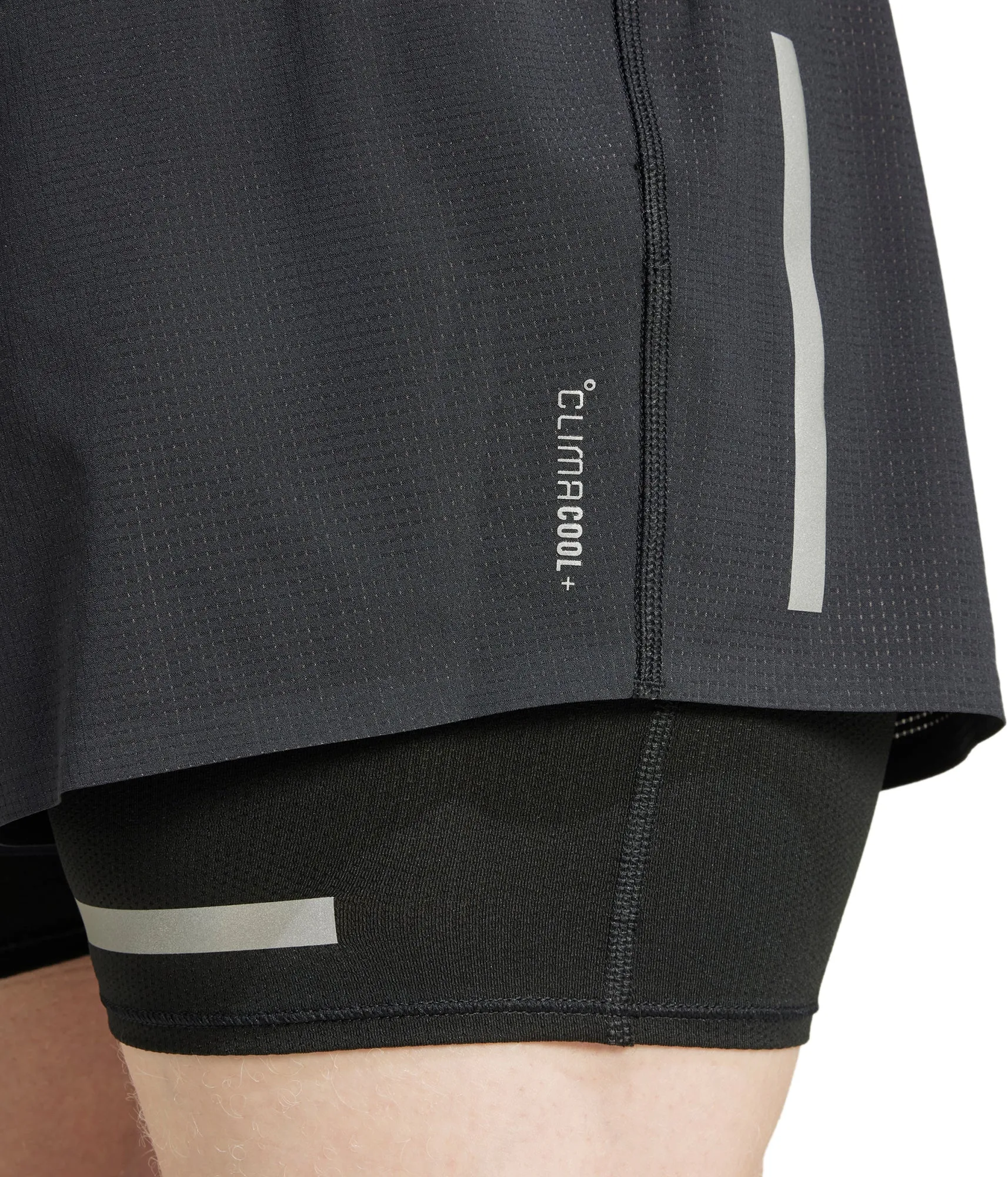 Clothing Adidas  Men adidas Ultimate Reflective 2 In 1 Mens Running Shorts - Black