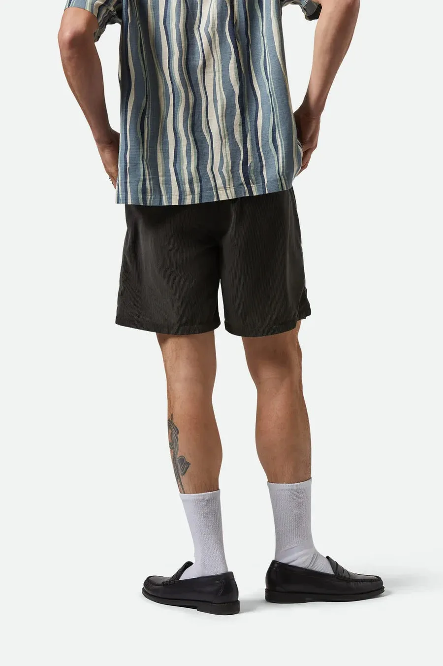 Clothing Brixton Men Everyday Corduroy Short - Washed Black