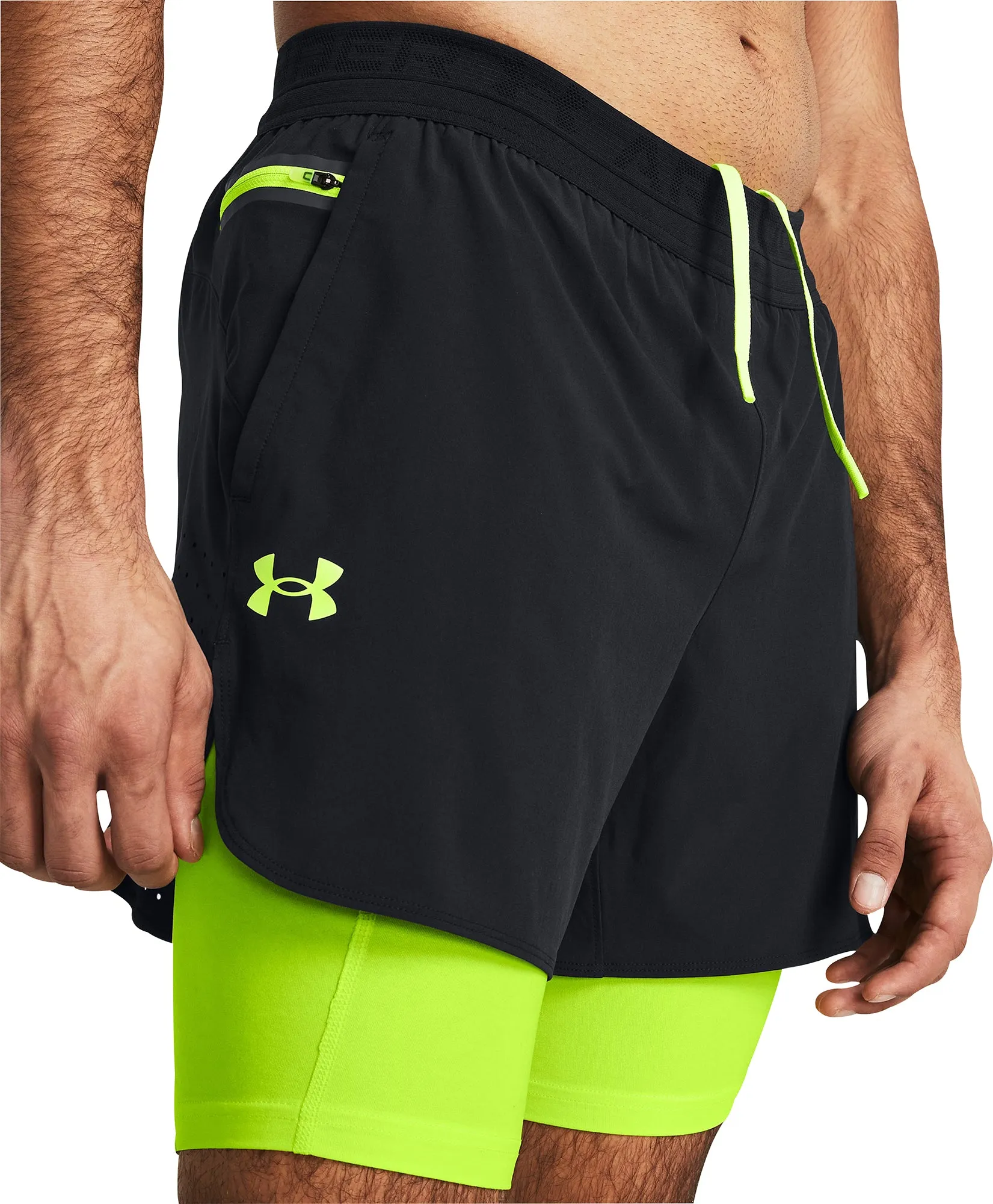 Clothing Under Armour  Men Under Armour Vanish Elite 2 In 1 Mens Running Shorts - Black