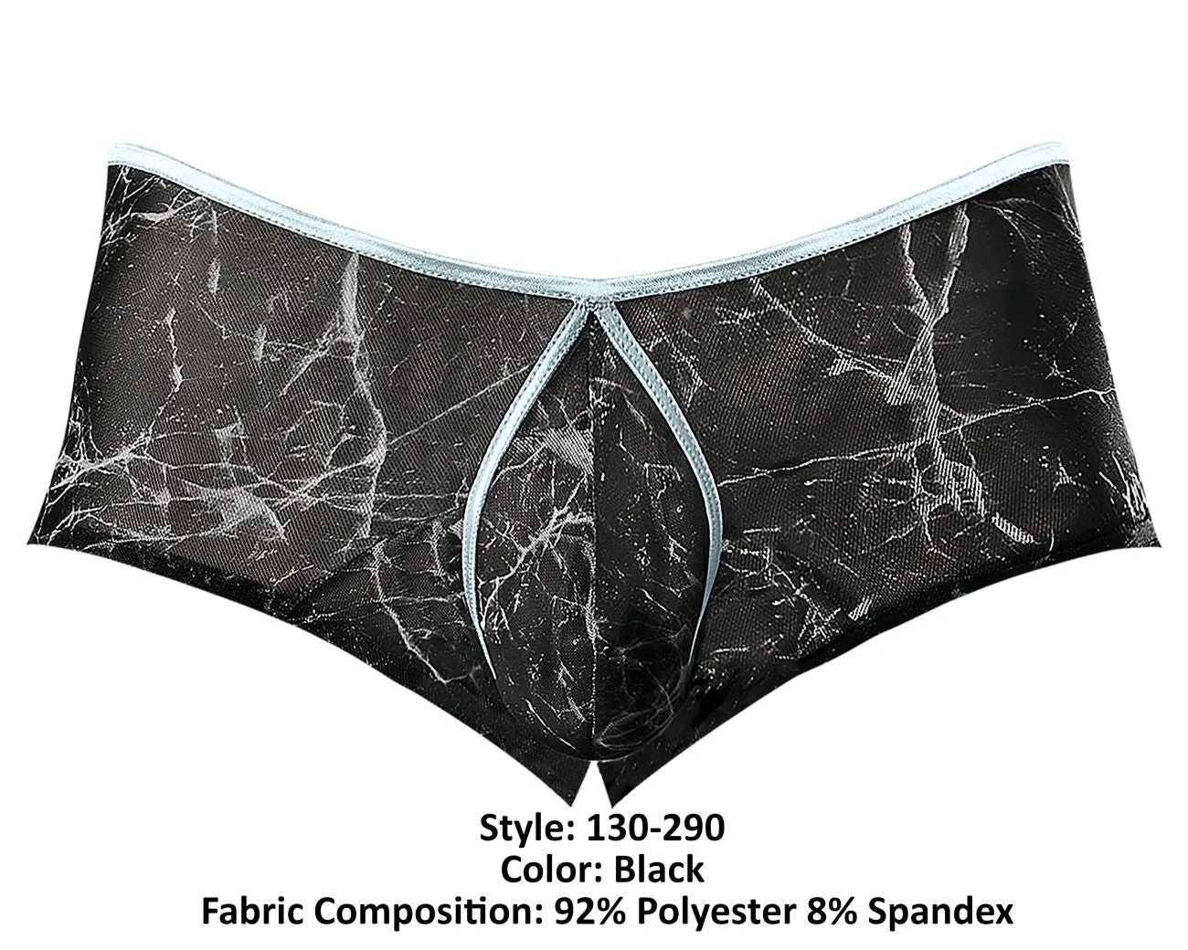 Clothing_Male Power_Mens Underwear Male Power 130-290 Marble Mesh Micro Mini Short Color Black