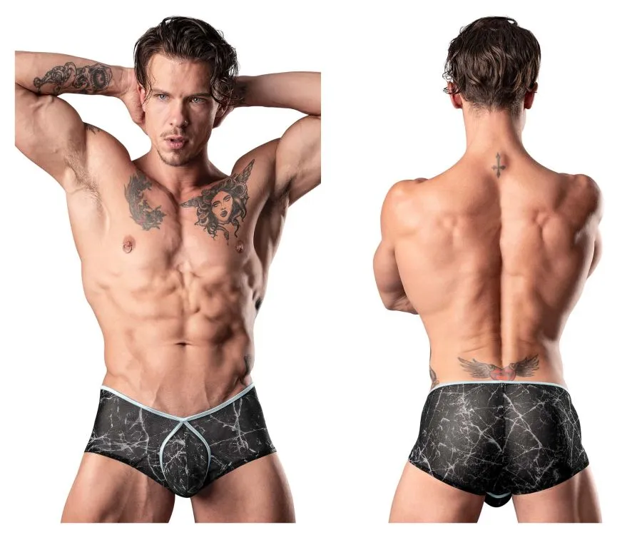 Clothing_Male Power_Mens Underwear Male Power 130-290 Marble Mesh Micro Mini Short Color Black