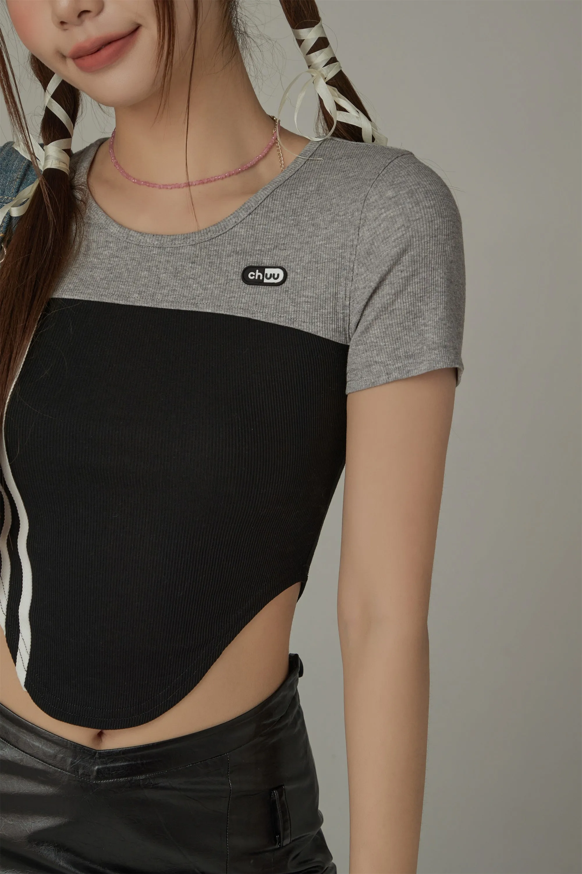 Contrast Cropped T-Shirt