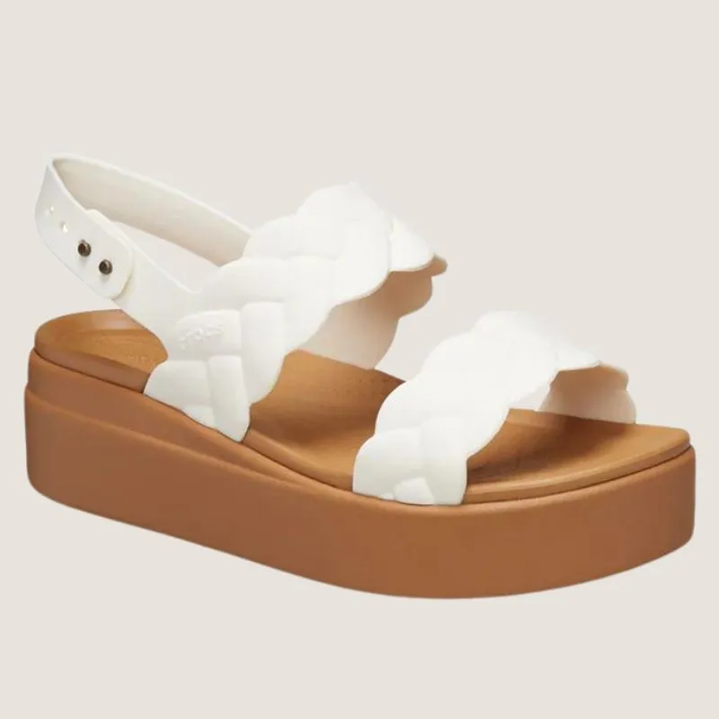 Crocs Brooklyn Woven Upper Low Wedge Shoes_Crocs
