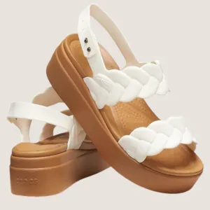 Crocs Brooklyn Woven Upper Low Wedge Shoes_Crocs