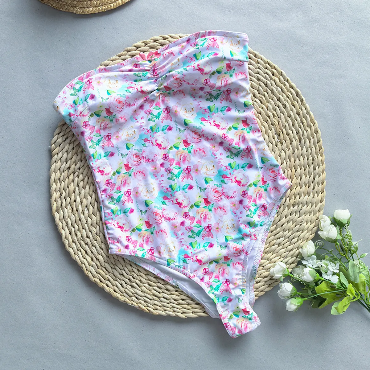 Dakota Floral Strapless Swimsuit