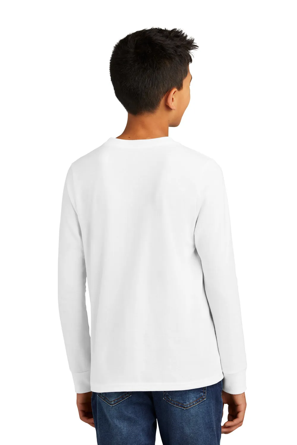 District Youth Perfect Tri Long Sleeve Crewneck T-Shirt - White