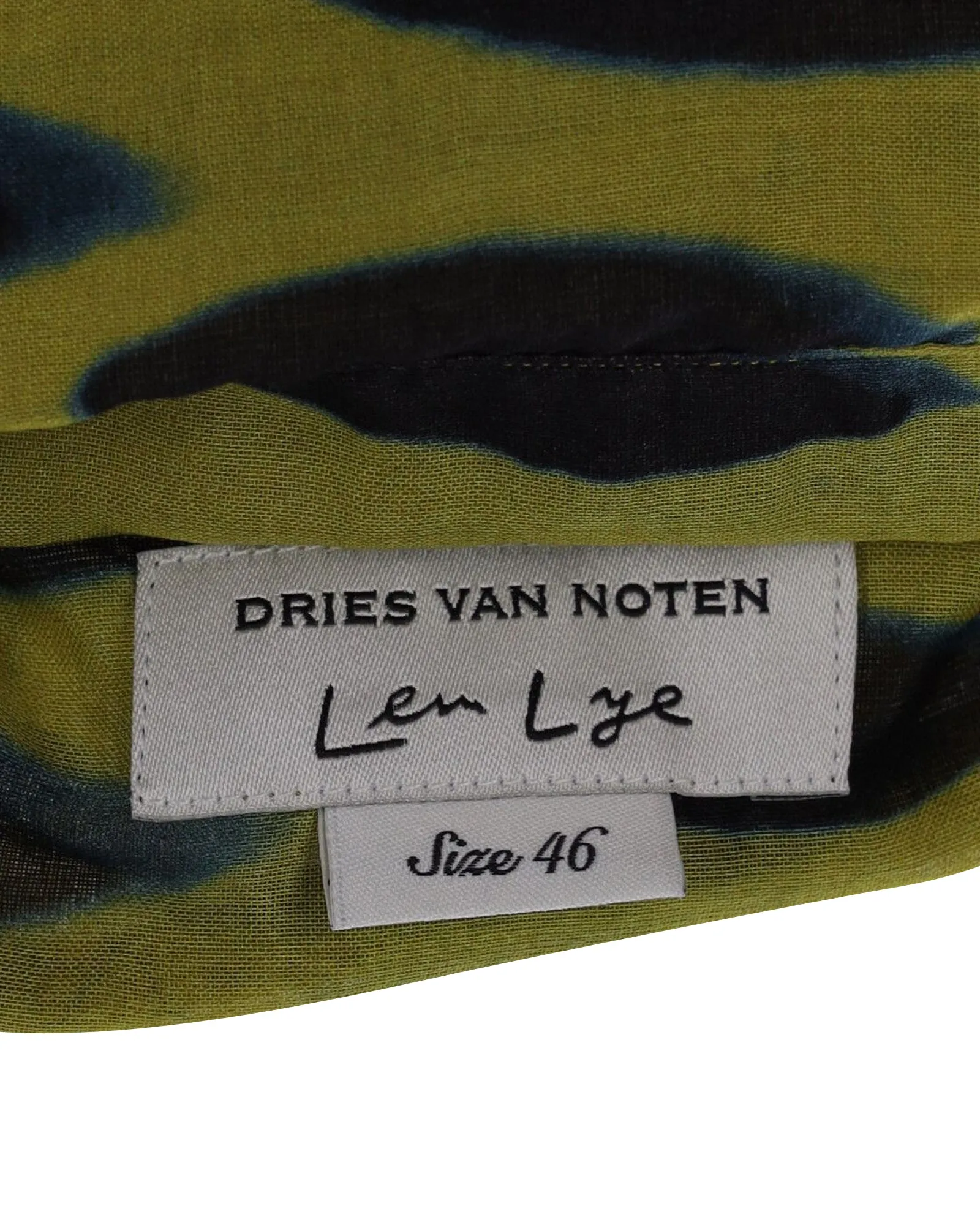 Dries Van Noten Printed Shirt in Yellow Print Cotton