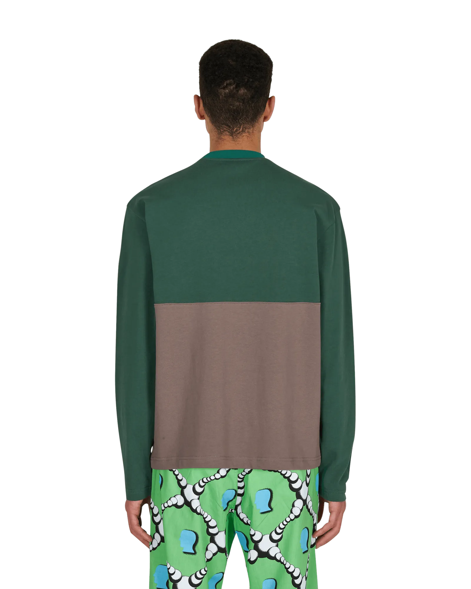 Embroidered Football Longsleeve T-Shirt Green