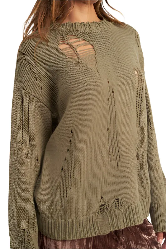 Emory Park DISTRESSED OVERSIZED SWEATER