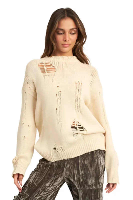 Emory Park DISTRESSED OVERSIZED SWEATER