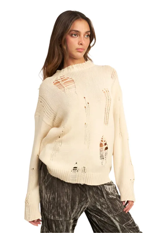 Emory Park DISTRESSED OVERSIZED SWEATER