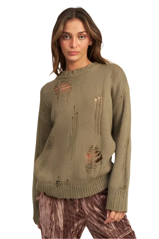 Emory Park DISTRESSED OVERSIZED SWEATER
