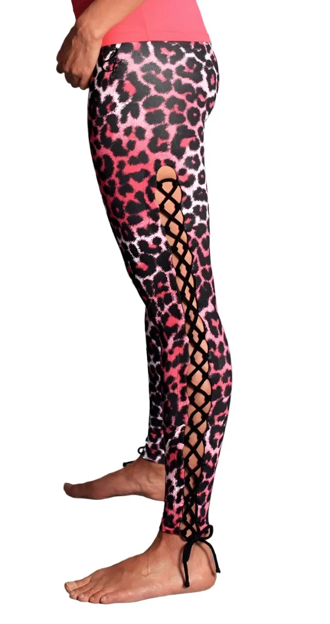 Equilibrium Activewear Lace up Legging L763 Pink Panther