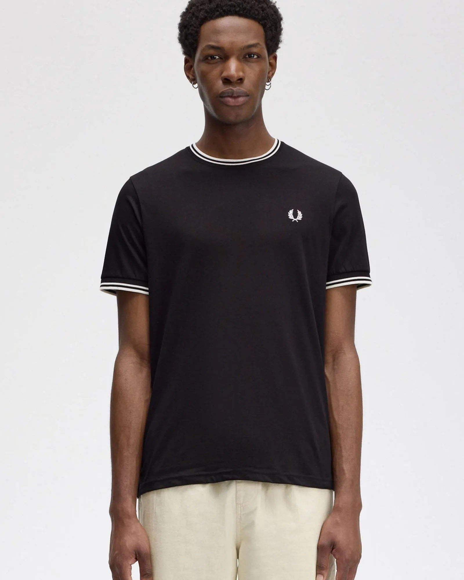 Fred Perry Twin Tipped T Shirt - Black