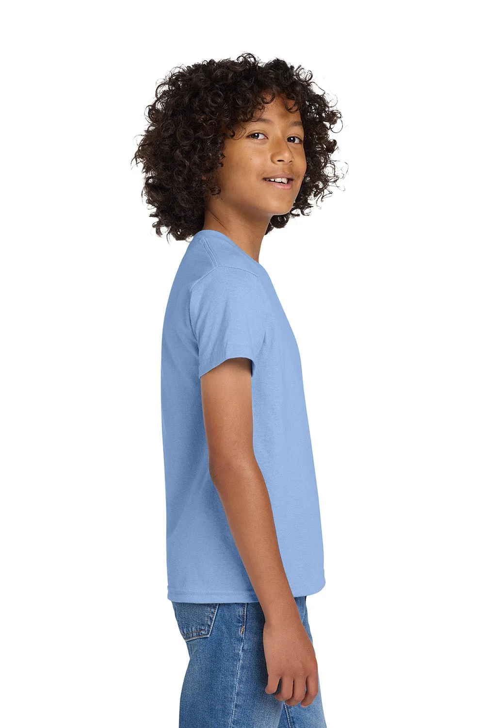 Gildan Youth DryBlend Moisture Wicking Short Sleeve Crewneck T-Shirt - Light Blue