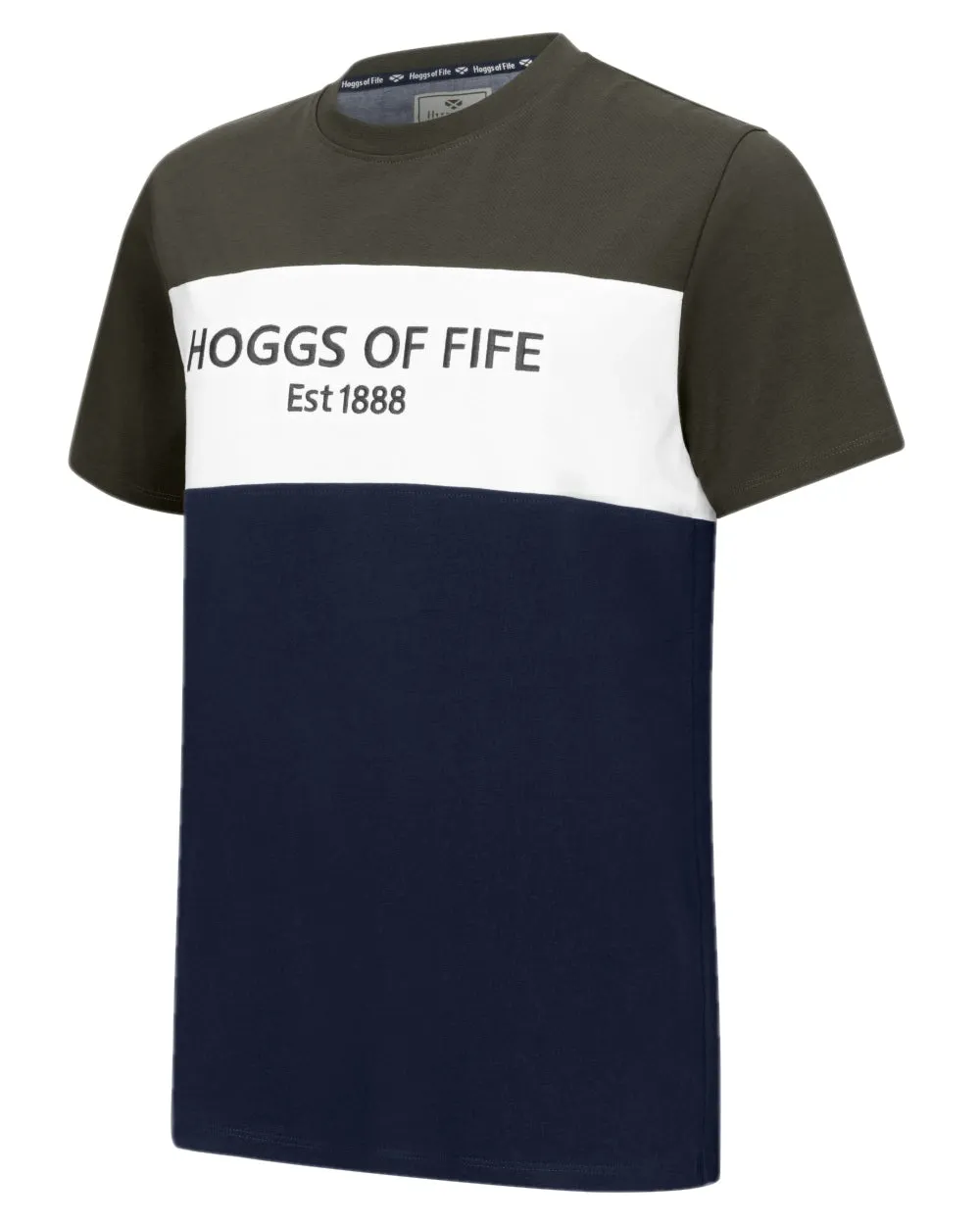 Hoggs of Fife Mens Dalbeattie Colour Block T-Shirt Hoggs of Fife