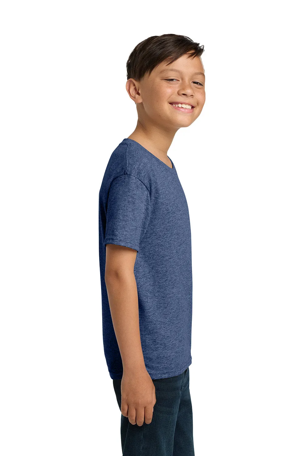 Jerzees Youth Dri-Power Moisture Wicking Short Sleeve Crewneck T-Shirt - Vintage Heather Blue