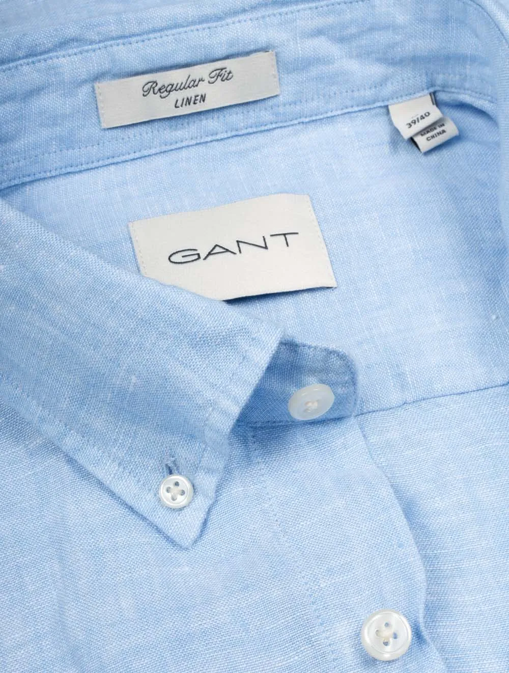 Linen Regular Fit Short Sleeve Shirt Capri Blue