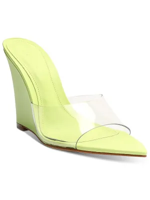 Luci Vynil Womens Pointed Toe Slide Heels