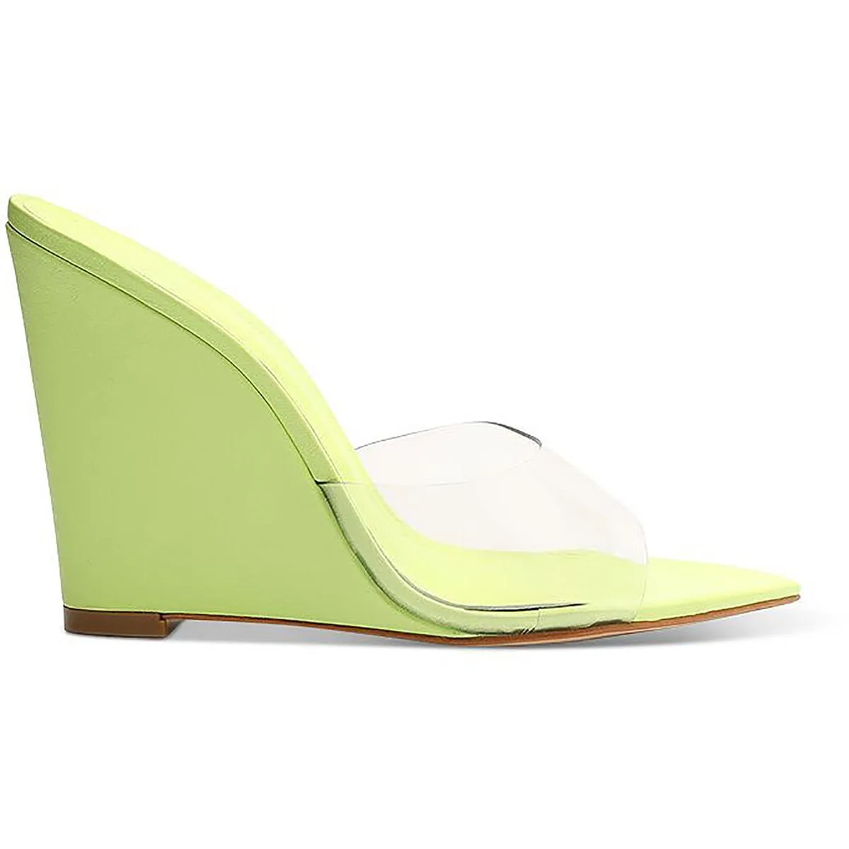 Luci Vynil Womens Pointed Toe Slide Heels