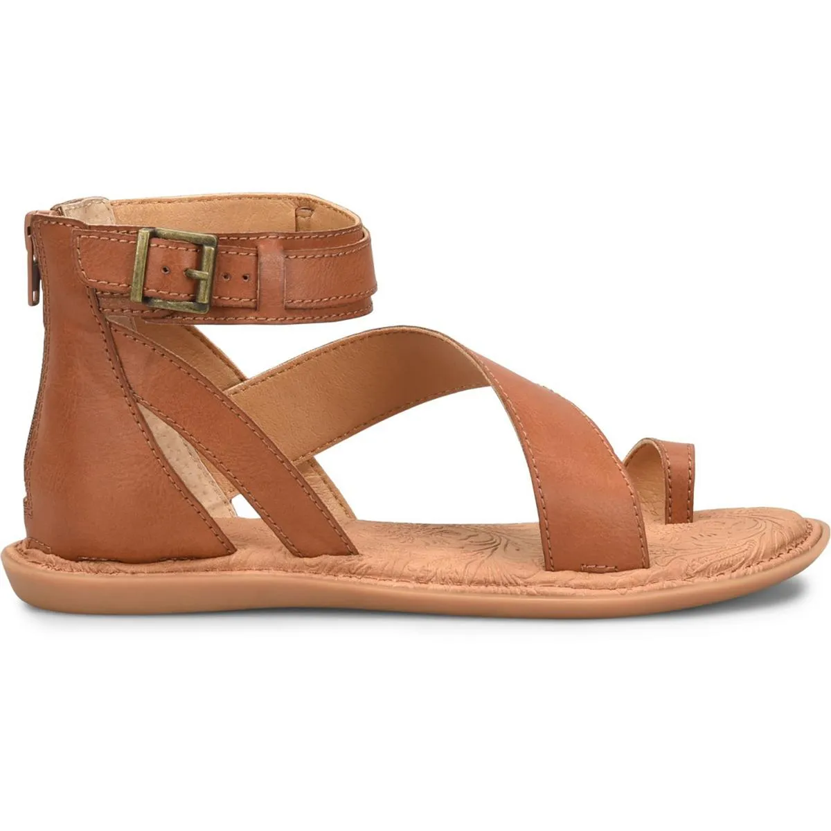 Maci Womens Strappy Zipper Ankle Strap