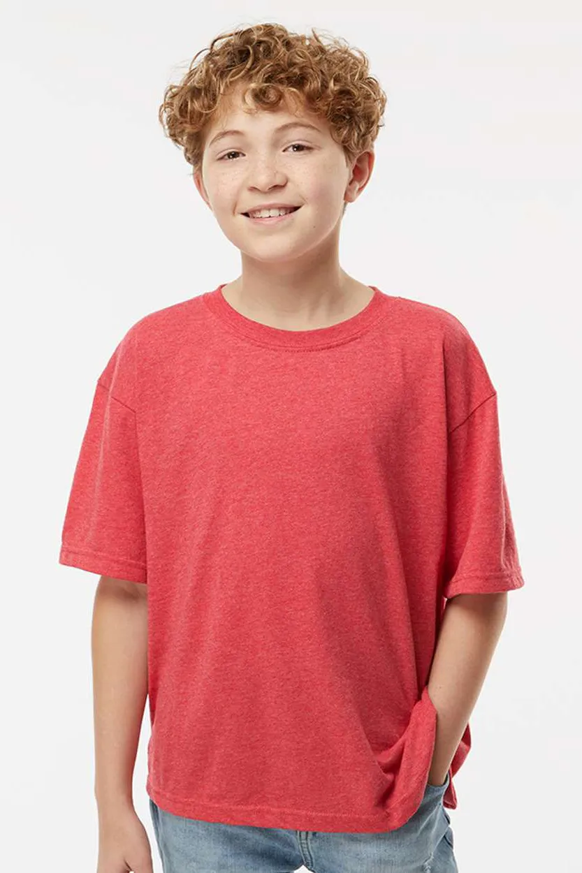 M&O Youth Gold Soft Touch Short Sleeve Crewneck T-Shirt - Heather Red