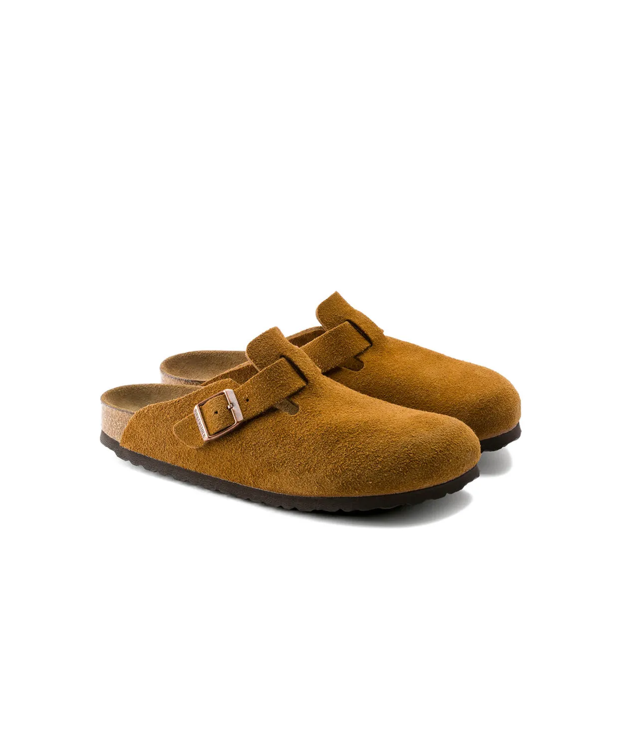 Mens Birkenstock Shoes Birkenstock Boston Suede Leather Mink Soft Footbed Clogs