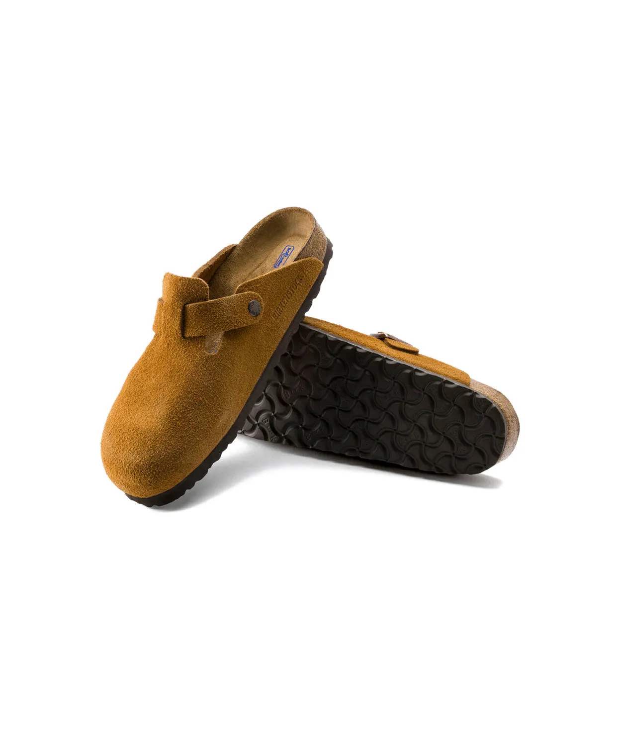Mens Birkenstock Shoes Birkenstock Boston Suede Leather Mink Soft Footbed Clogs