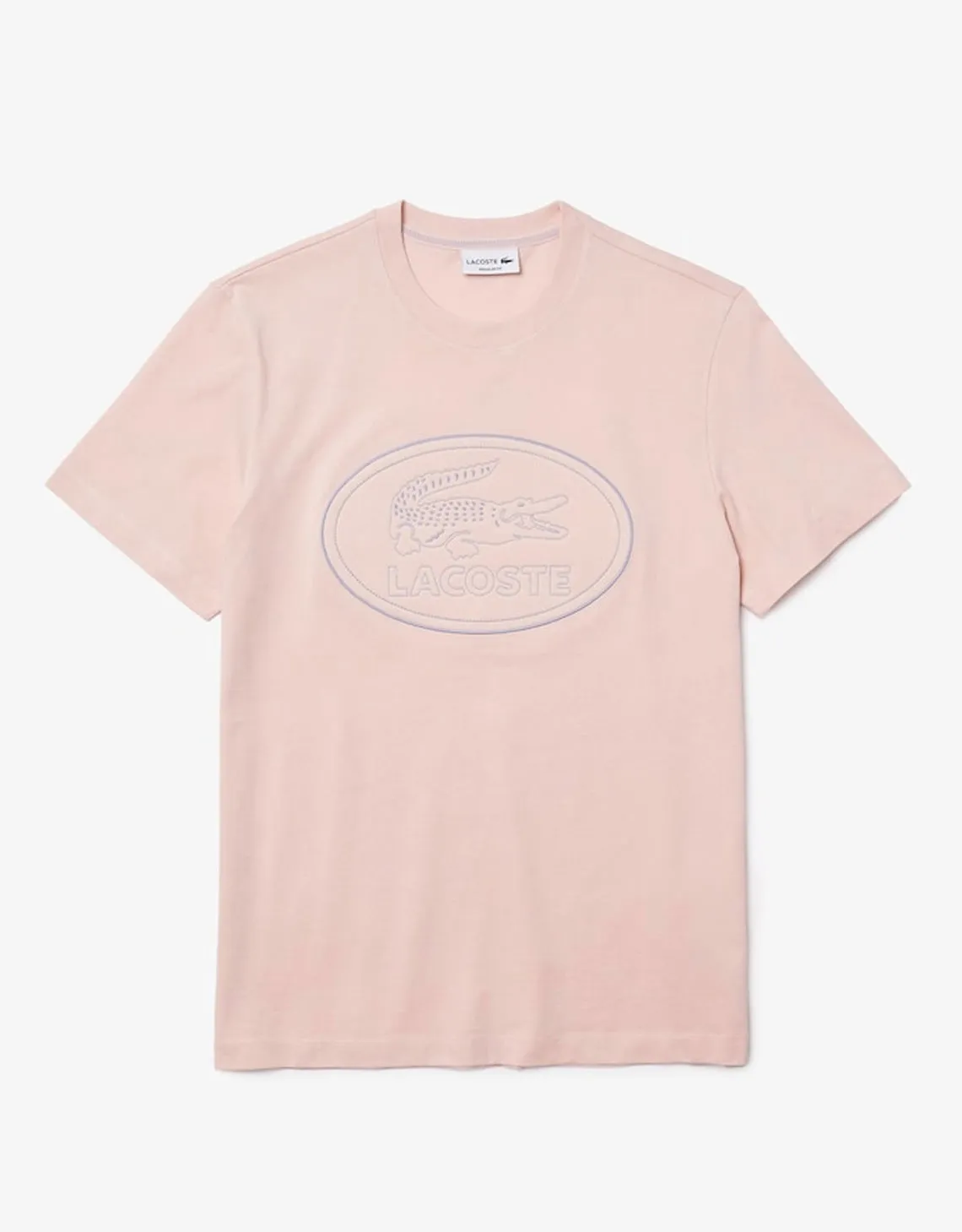Men's Crew Neck Embroidered Logo Cotton T-shirt Light Pink Patagonia Clothing