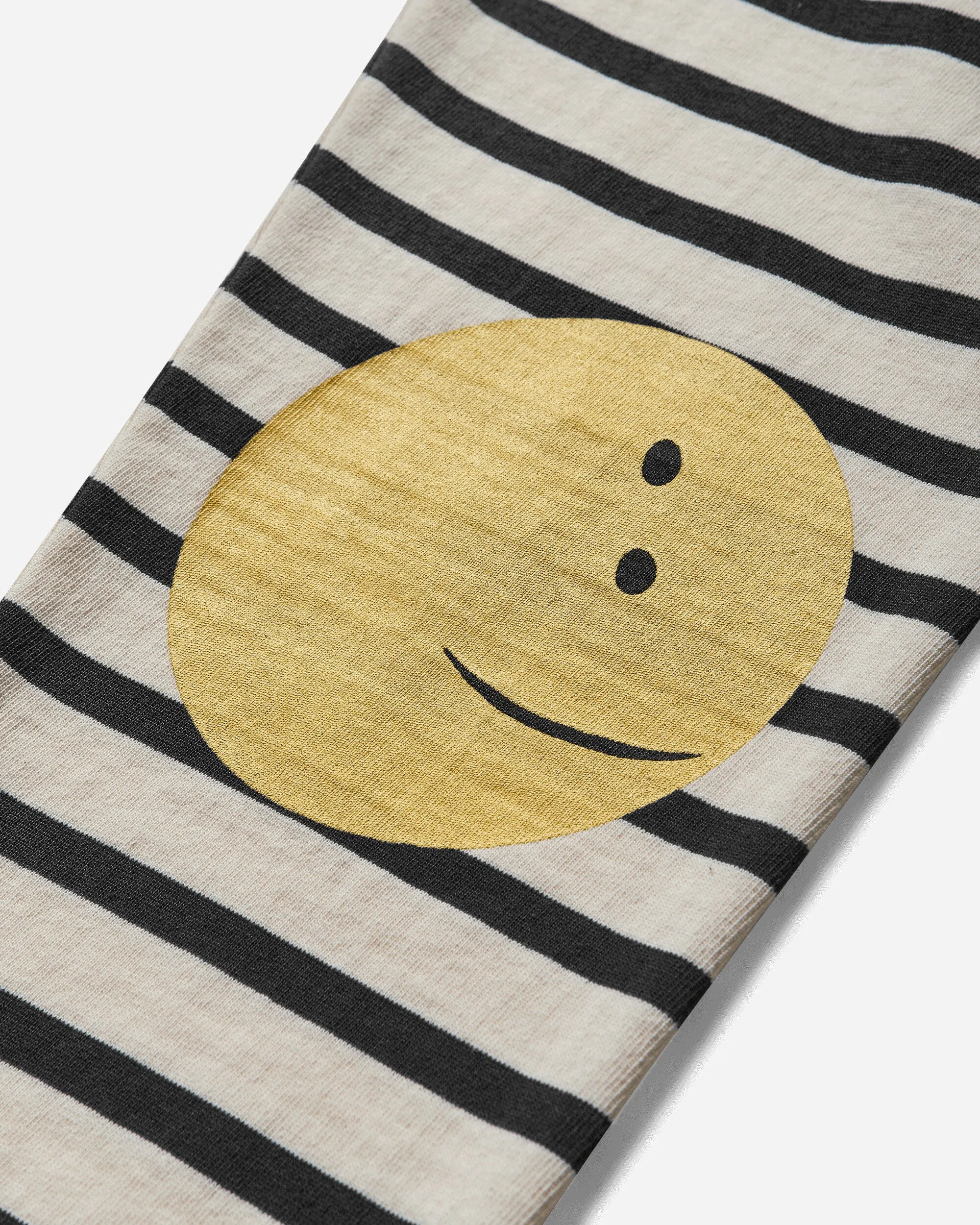 Men's Stripe Jersey Longsleeve T-Shirt (Profile Rainbowy Patch) Black / Ecru
