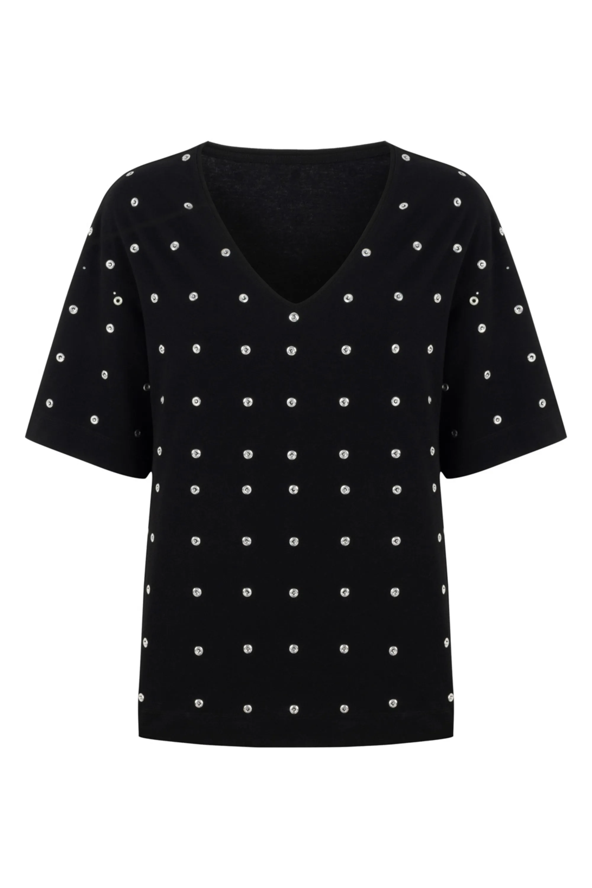 Metal Ring Embroidered T-Shirt