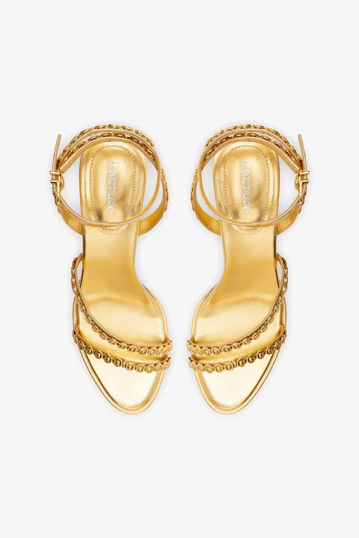 Milanina Mini Sandal In Gold Metallic Leather