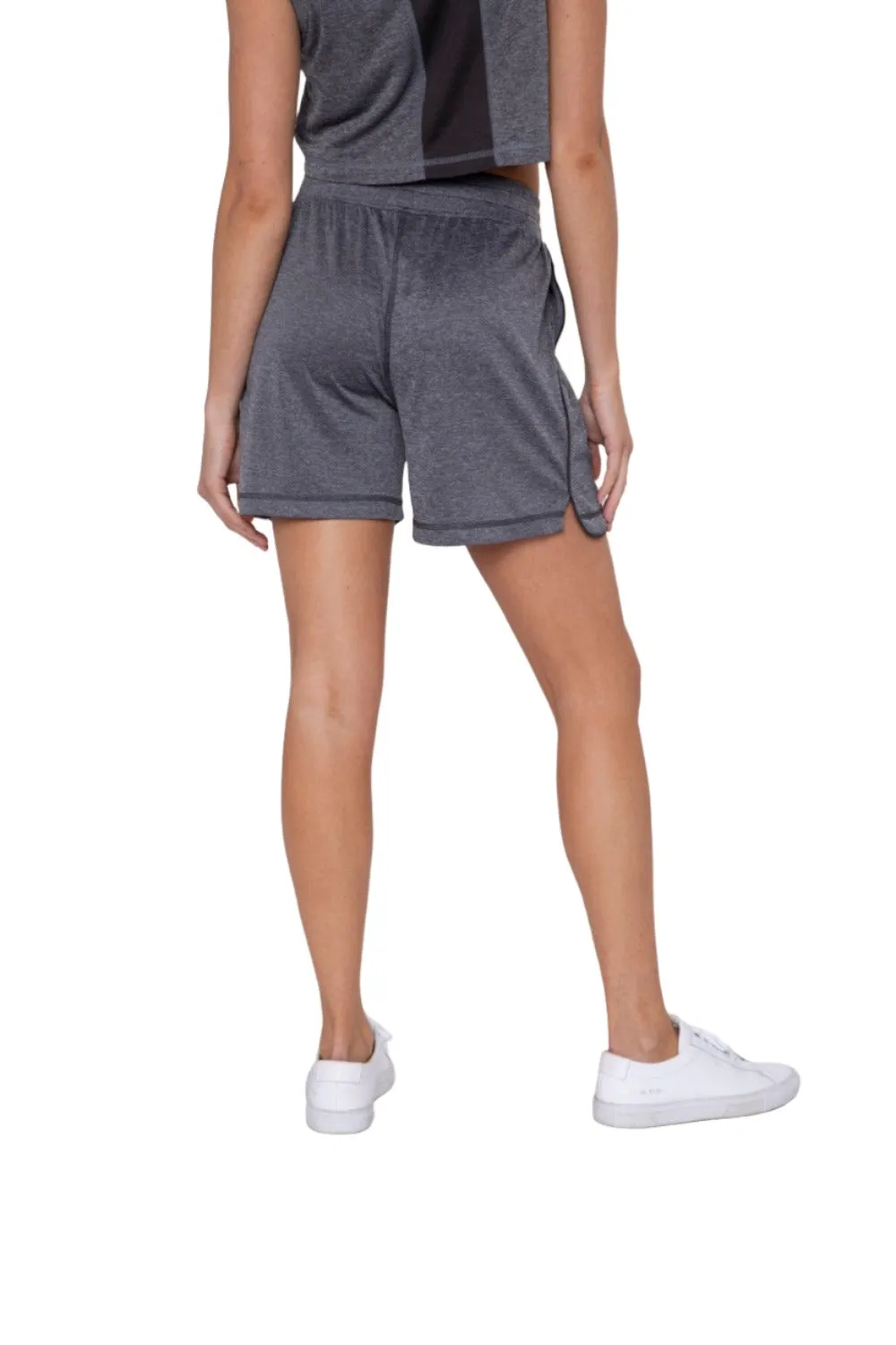 Mono B Micro-Perforated Active Shorts with Split Side Hem AP-B0384