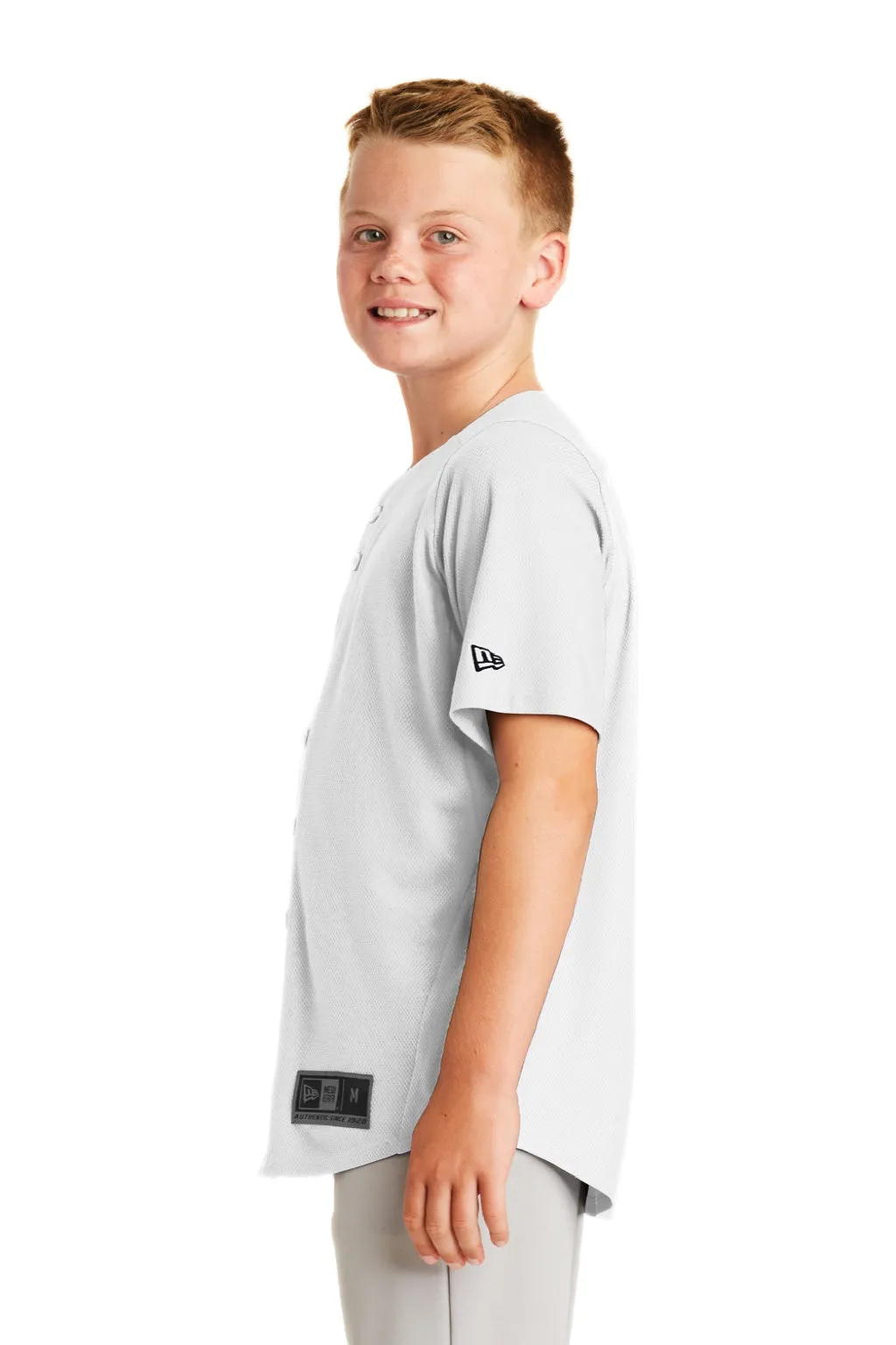 New Era Youth Diamond Era Moisture Wicking Short Sleeve Jersey - White