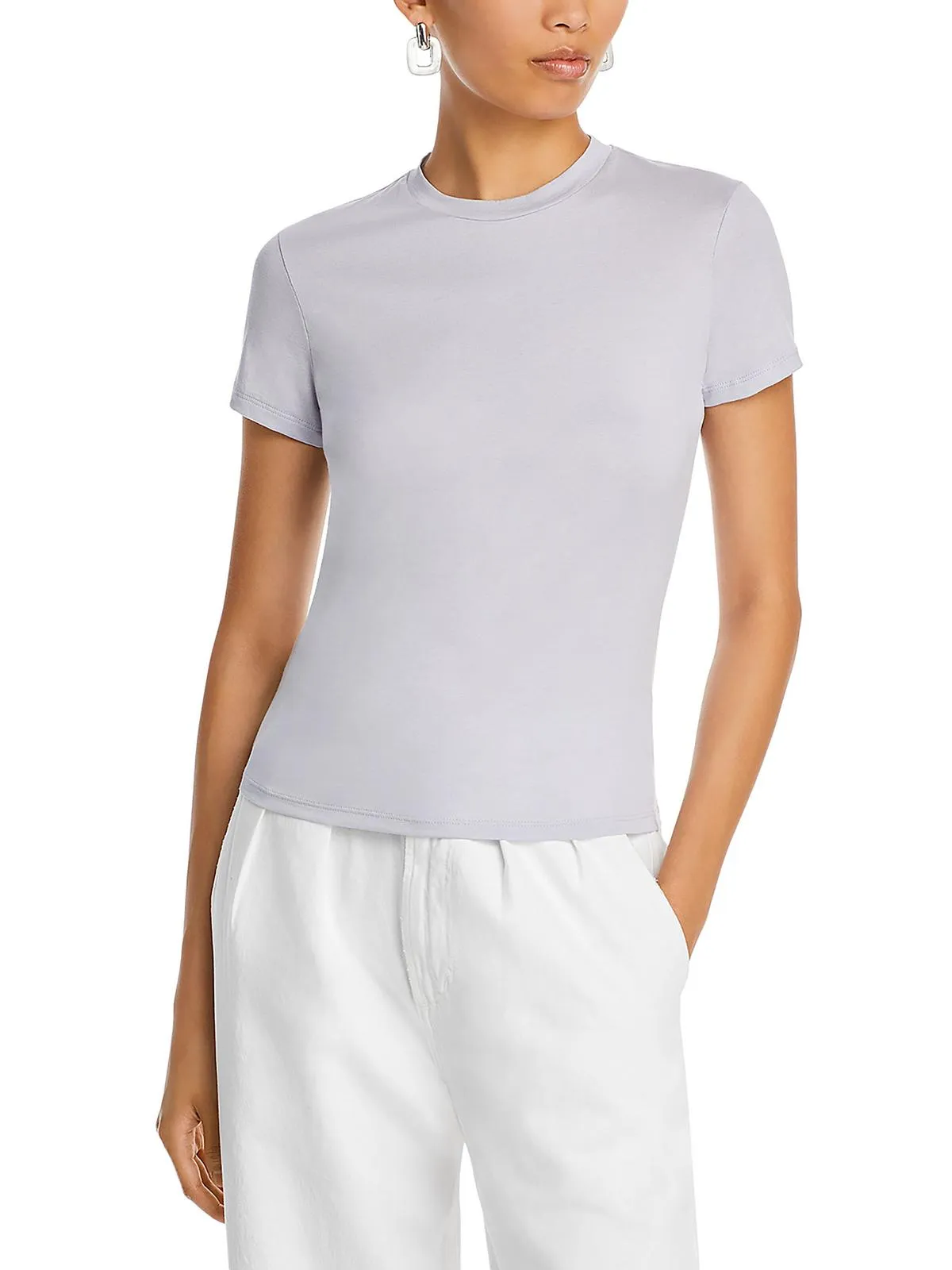 Petites Womens Solid Tiny T-Shirt