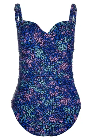 Plunge V neck Swimsuit | Royal Mint Animal | 0710YY
