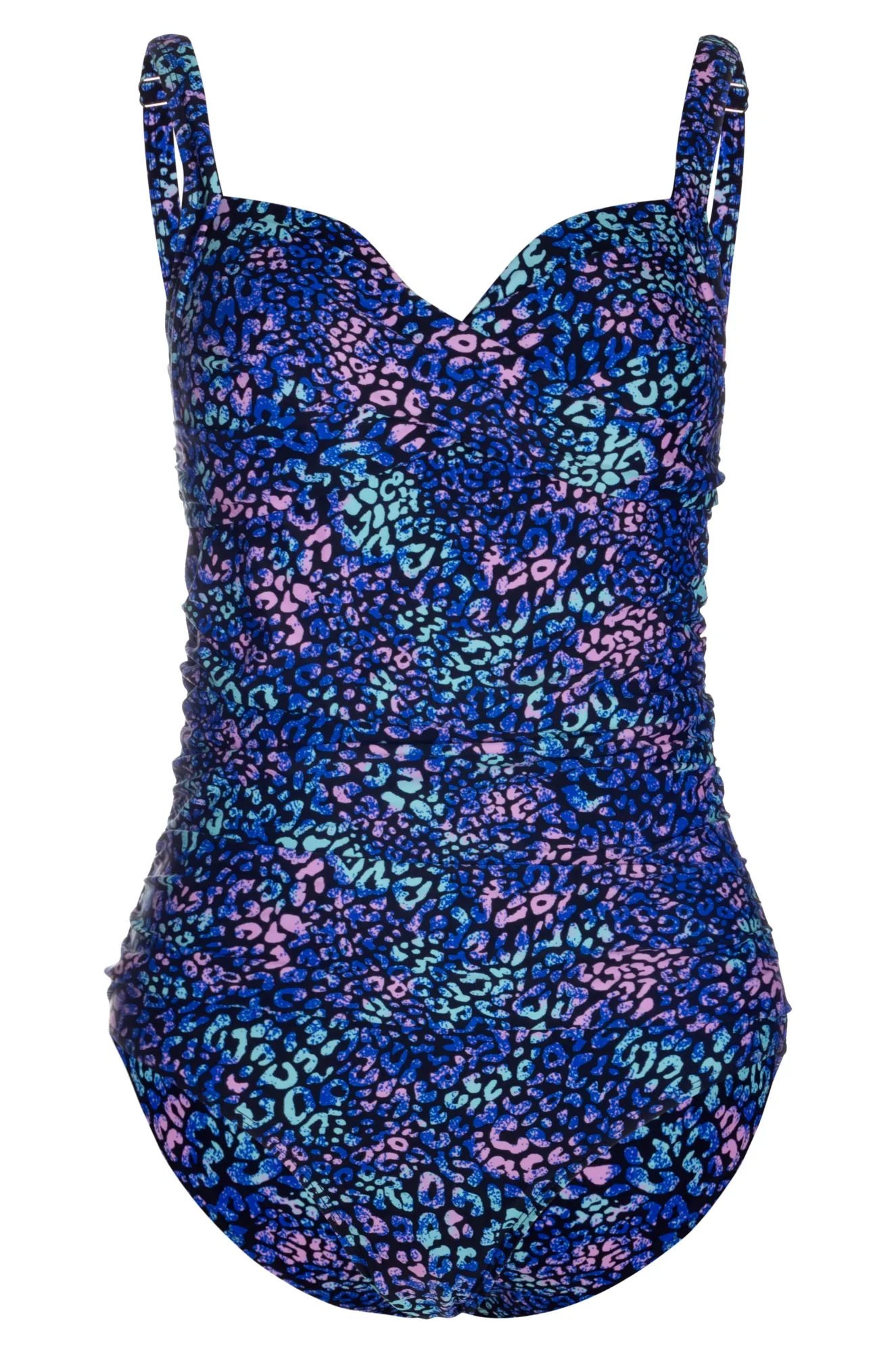 Plunge V neck Swimsuit | Royal Mint Animal | 0710YY