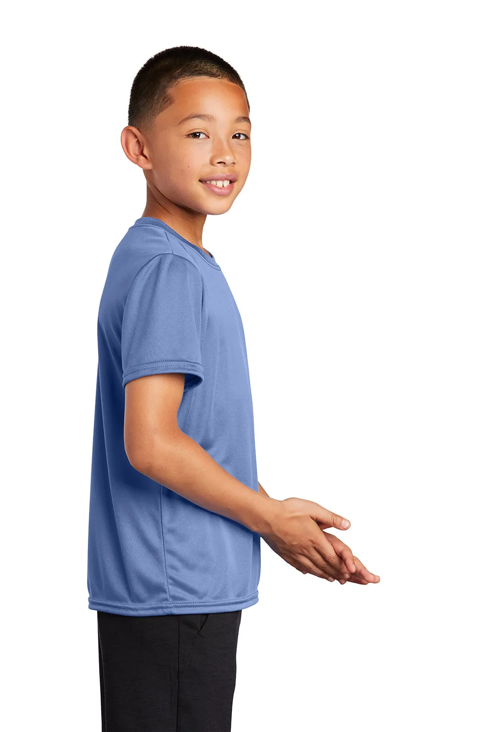 Port & Company Youth Dry Zone Performance Moisture Wicking Short Sleeve Crewneck T-Shirt - Carolina Blue